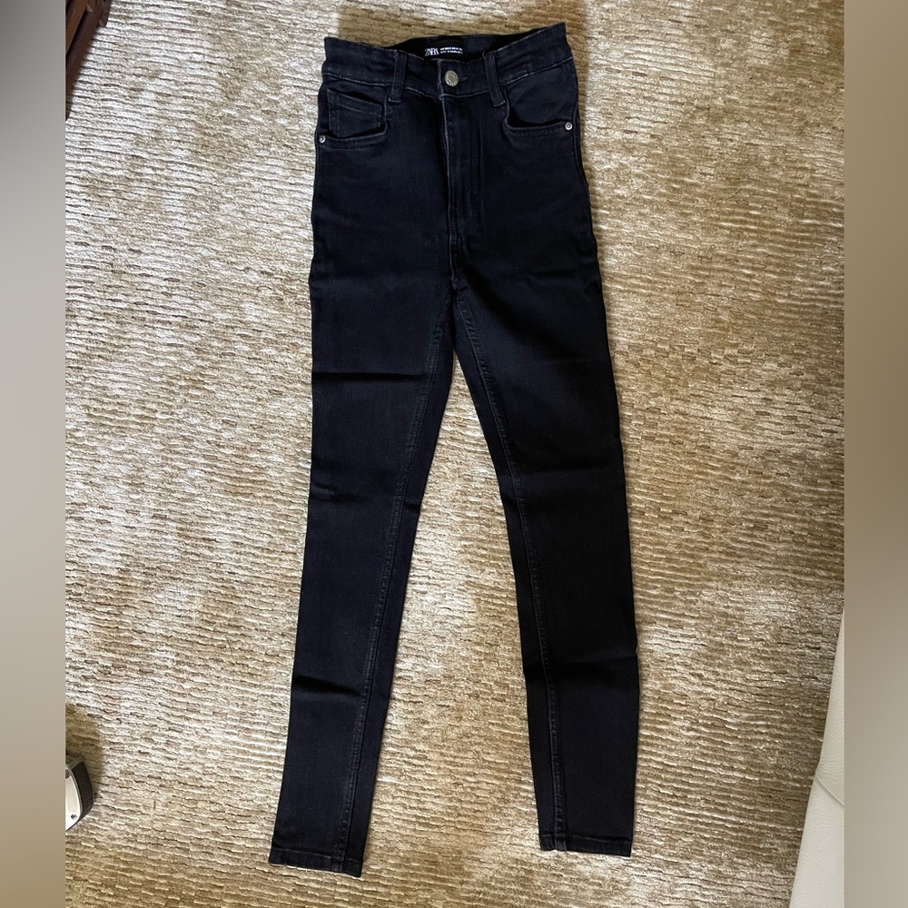 Zara black high waisted skinny jeans